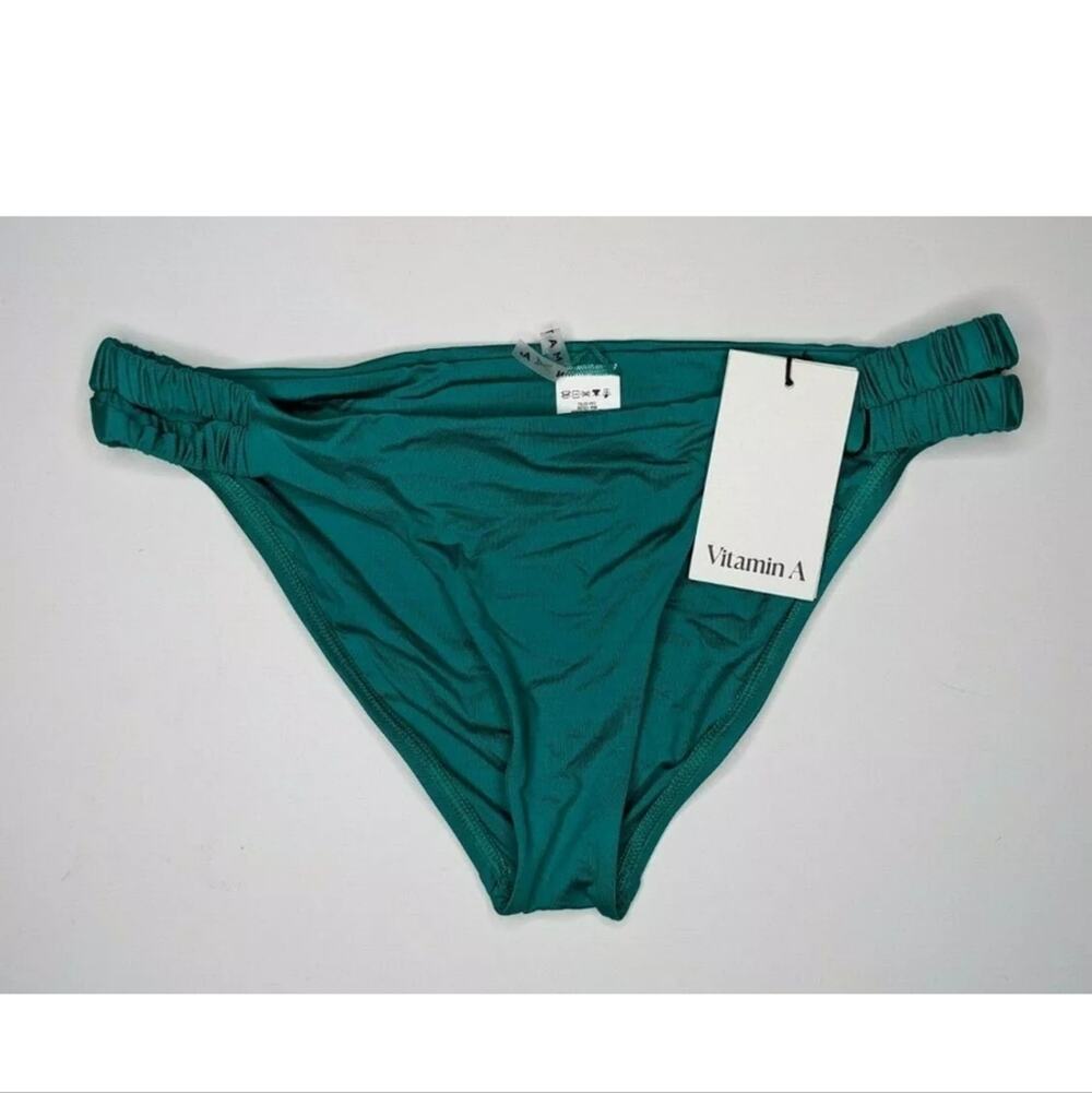 Vitamin A Lennon Bikini Bottom, Turquoise, Women's 12 (XL)